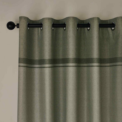 Melville Lined Green Curtains Two Panels
