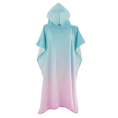 Ombre Hooded Cotton 92x108cm Towel Poncho Pink