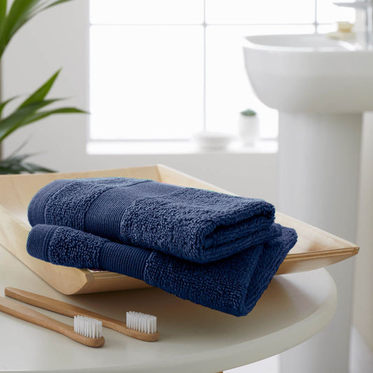 Anti-Bacterial Navy Blue Face Cloth Pair