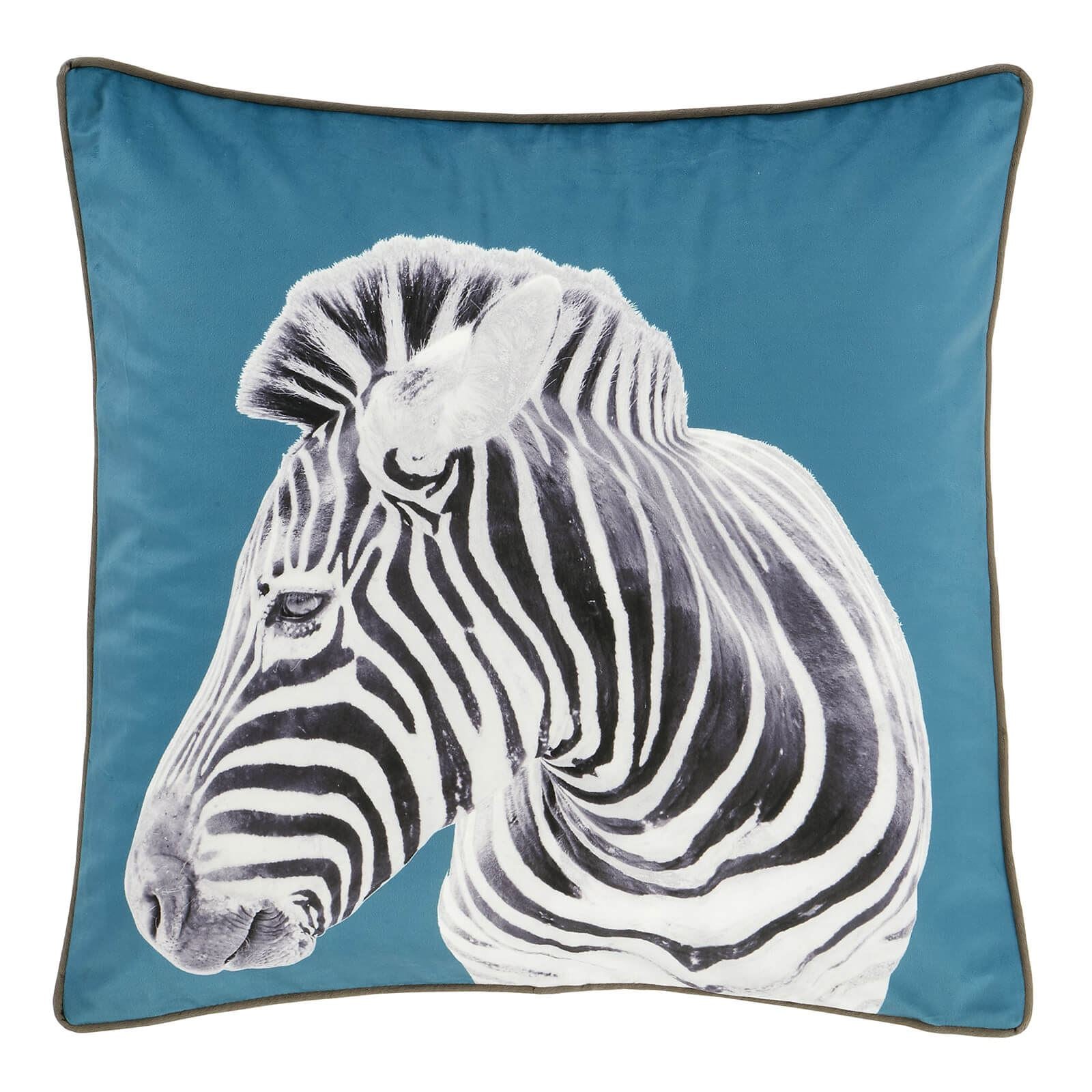 Zebra Teal Cushion Cover