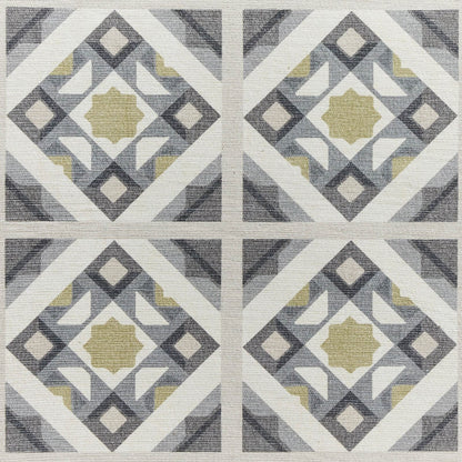 Victoria H1187 Grey/Yellow Washable Rug