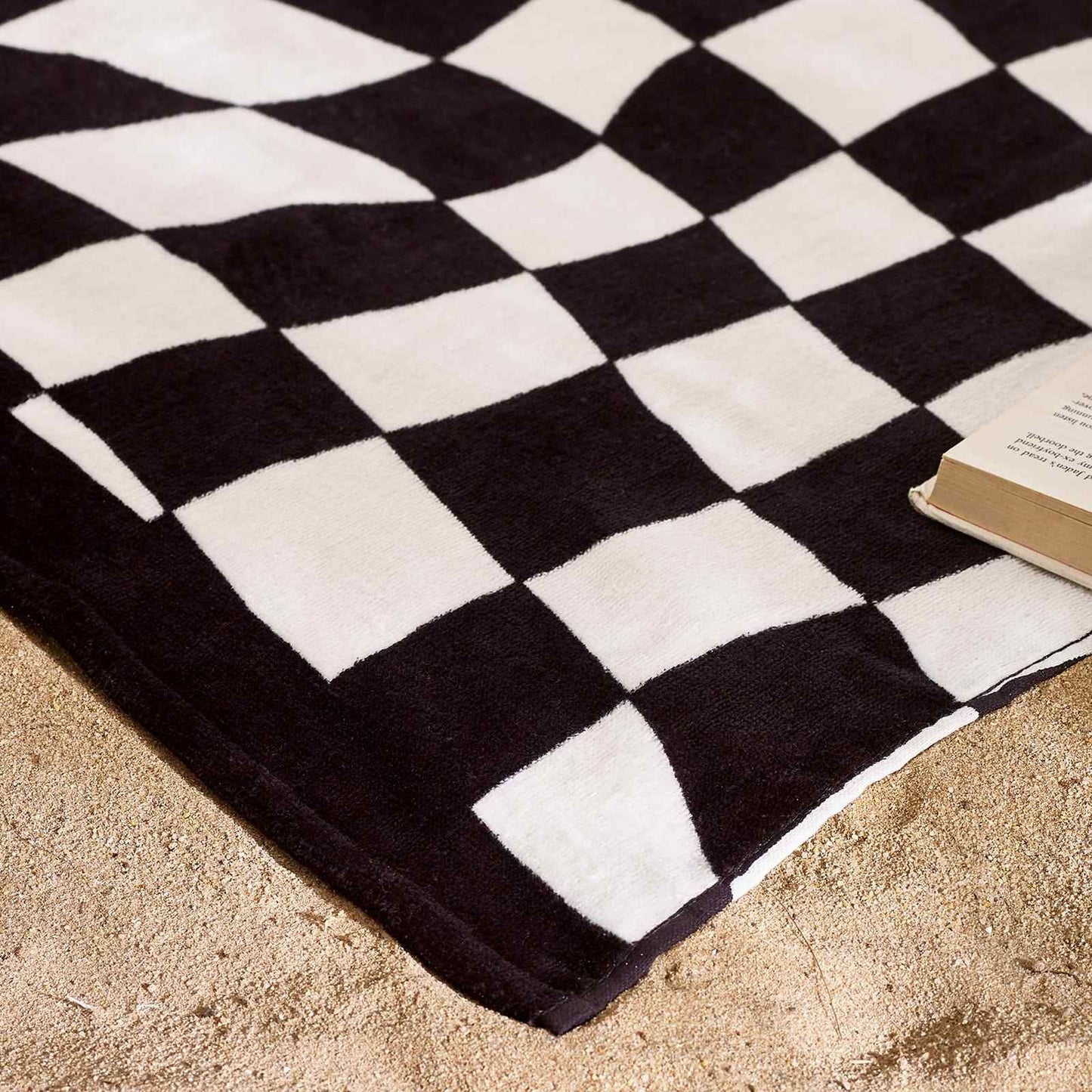 Checkerboard Black / White Beach Towel