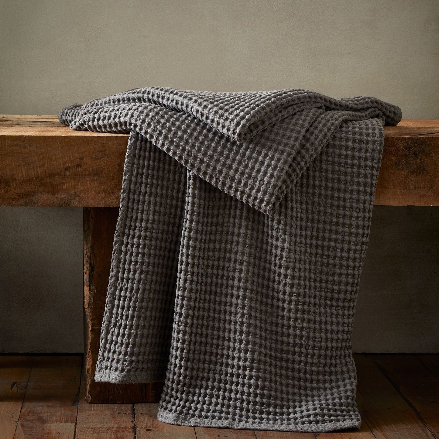 Pineapple Elephant Jaipur Chunky Waffle Grey Blanket Throw - 150x200cm