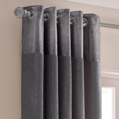 Nova Plain Pewter Eyelet Curtains