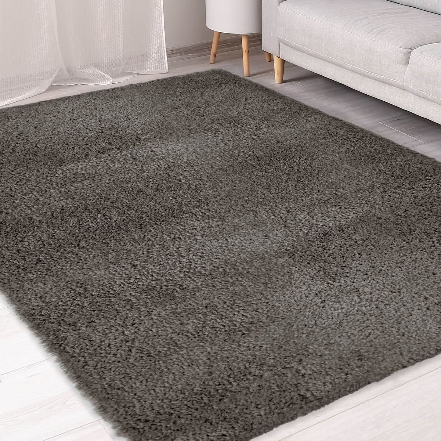 Snug Charcoal Plain Rug