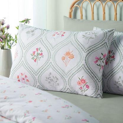 Catherine Lansfield Cameo Floral Soft Green Duvet Cover Set