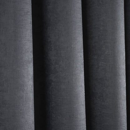 Strata Charcoal Eyelet Curtains