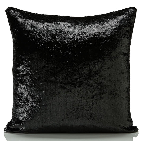 Midnight Black Shiny Cushion Cover
