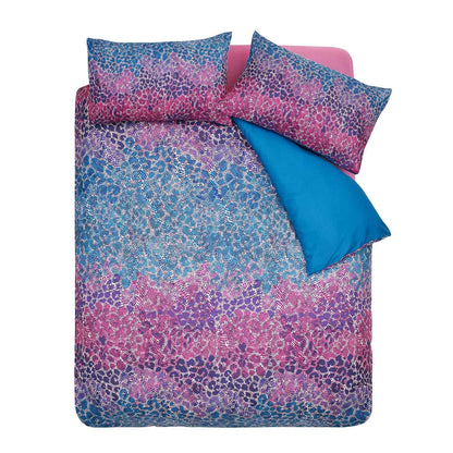 Satin Animal Print Teal Duvet Cover Set