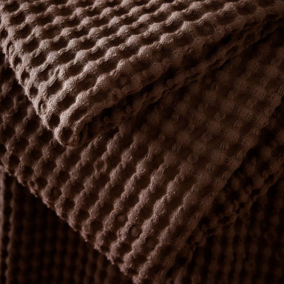 Pineapple Elephant Jaipur Chunky Waffle Cotton Blanket Throw Chocolate - 150x200cm