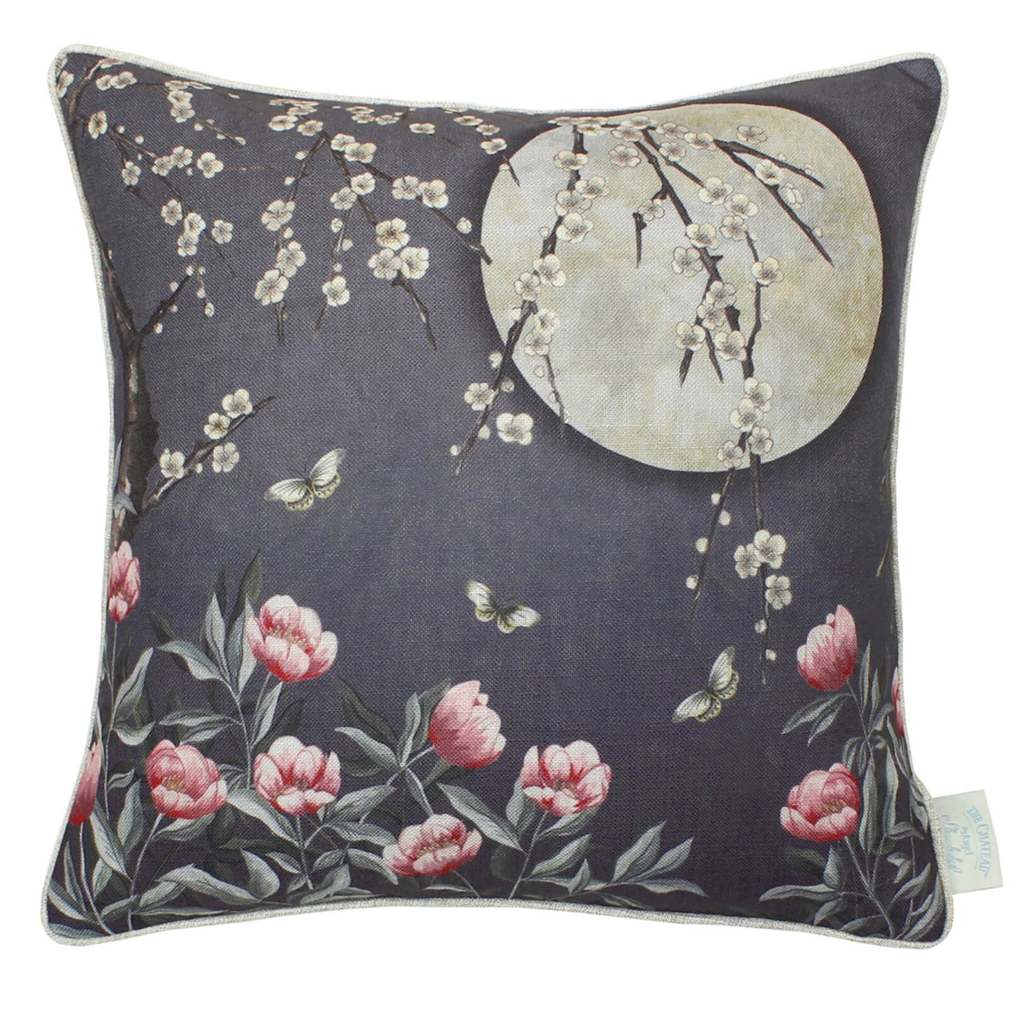 Moonlight Lily Garden Midnight Cushion Cover