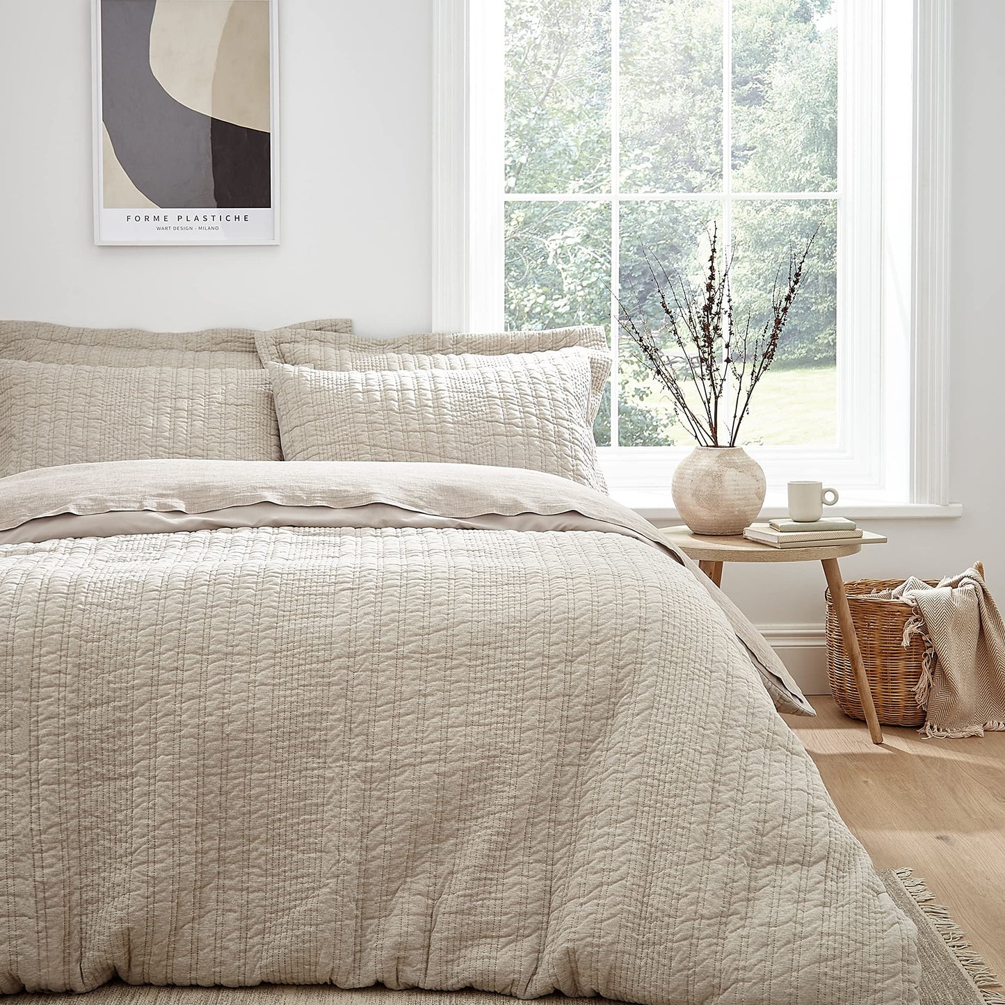 Tamba Jersey Stripe Natural Duvet Set