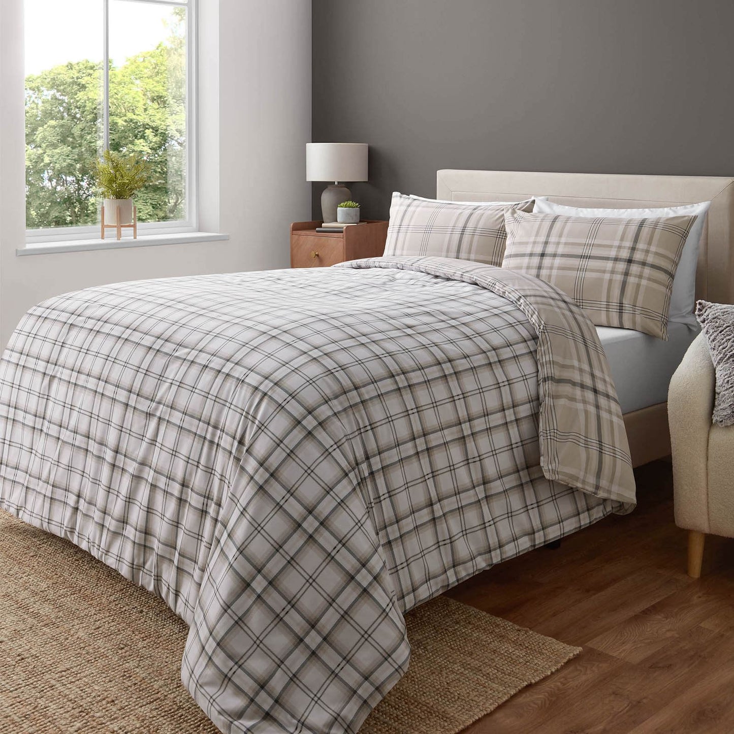 Kelso Check Natural Duvet Cover Set