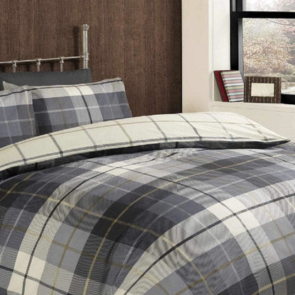 Lomond Check Flannellette Blue Duvet Set