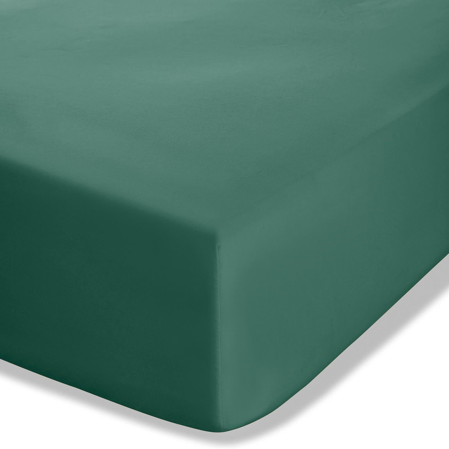 Easy Iron Percale Dark Green Fitted Sheet