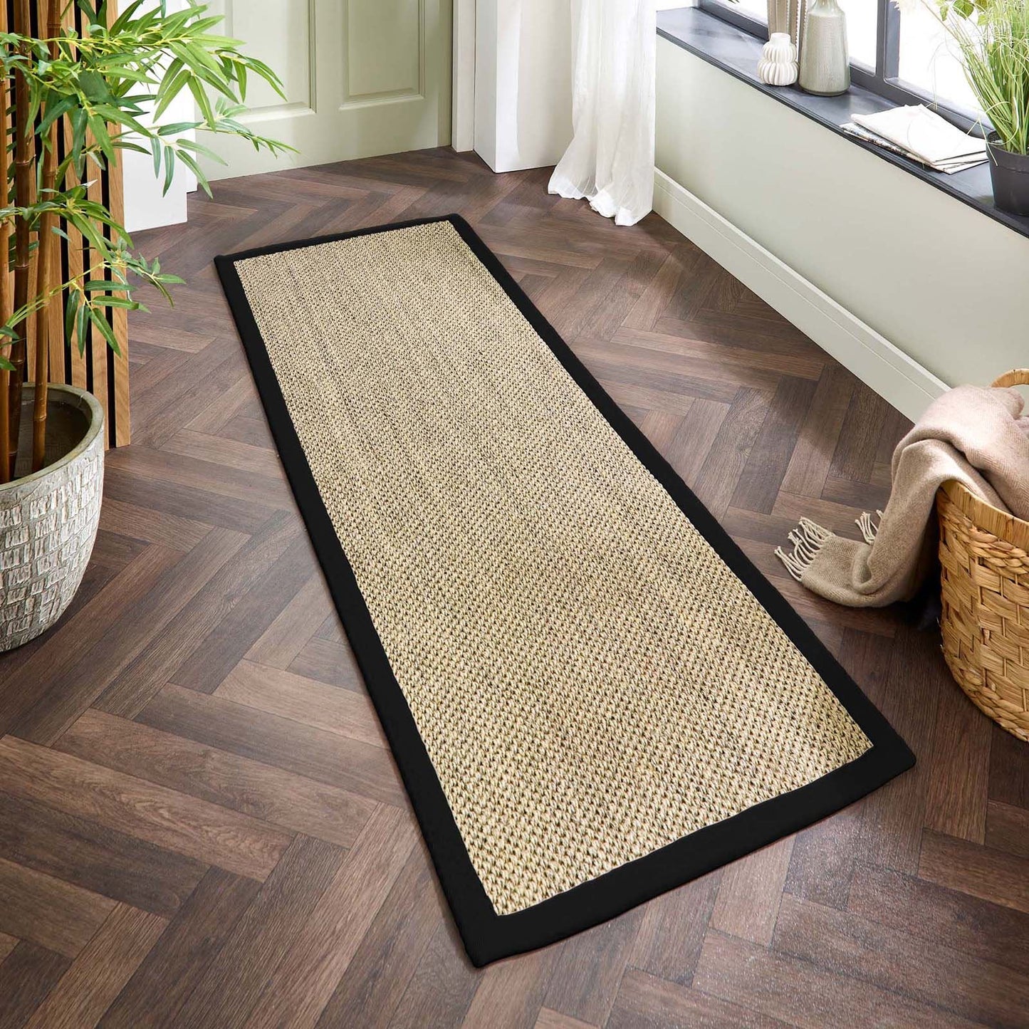 Origins Sisal Light Beige with Black Border 67x200