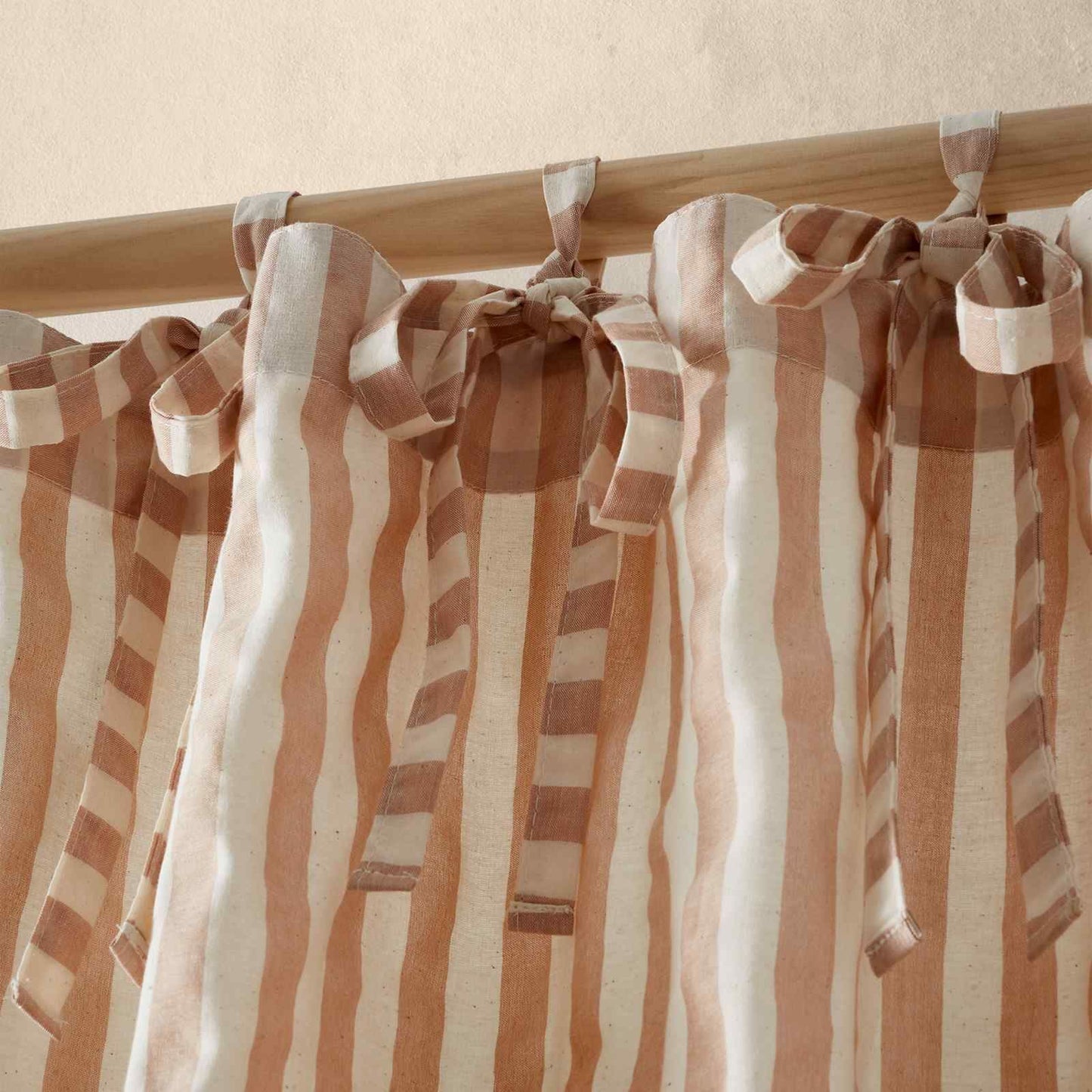 Zanzibar Yarn Dyed Stripe Clay Curtain Panel