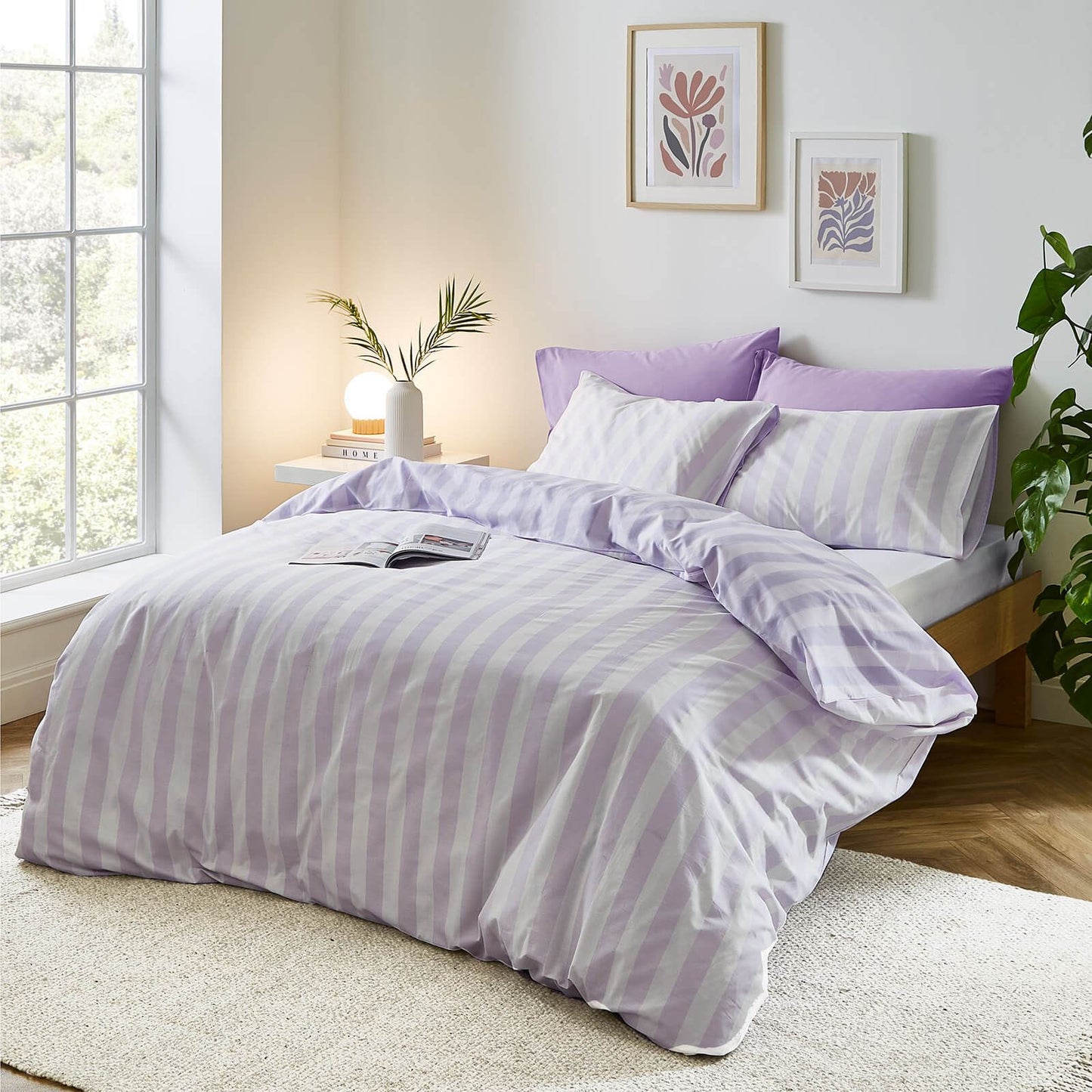 Stripe Tease Lilac Duvet Cover Set