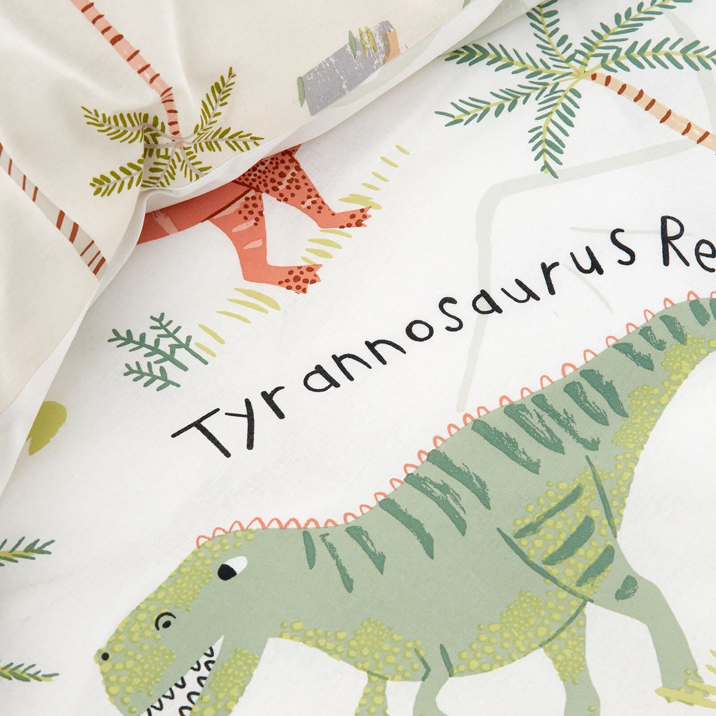 Sleepy Dino Green Duvet Cover Set