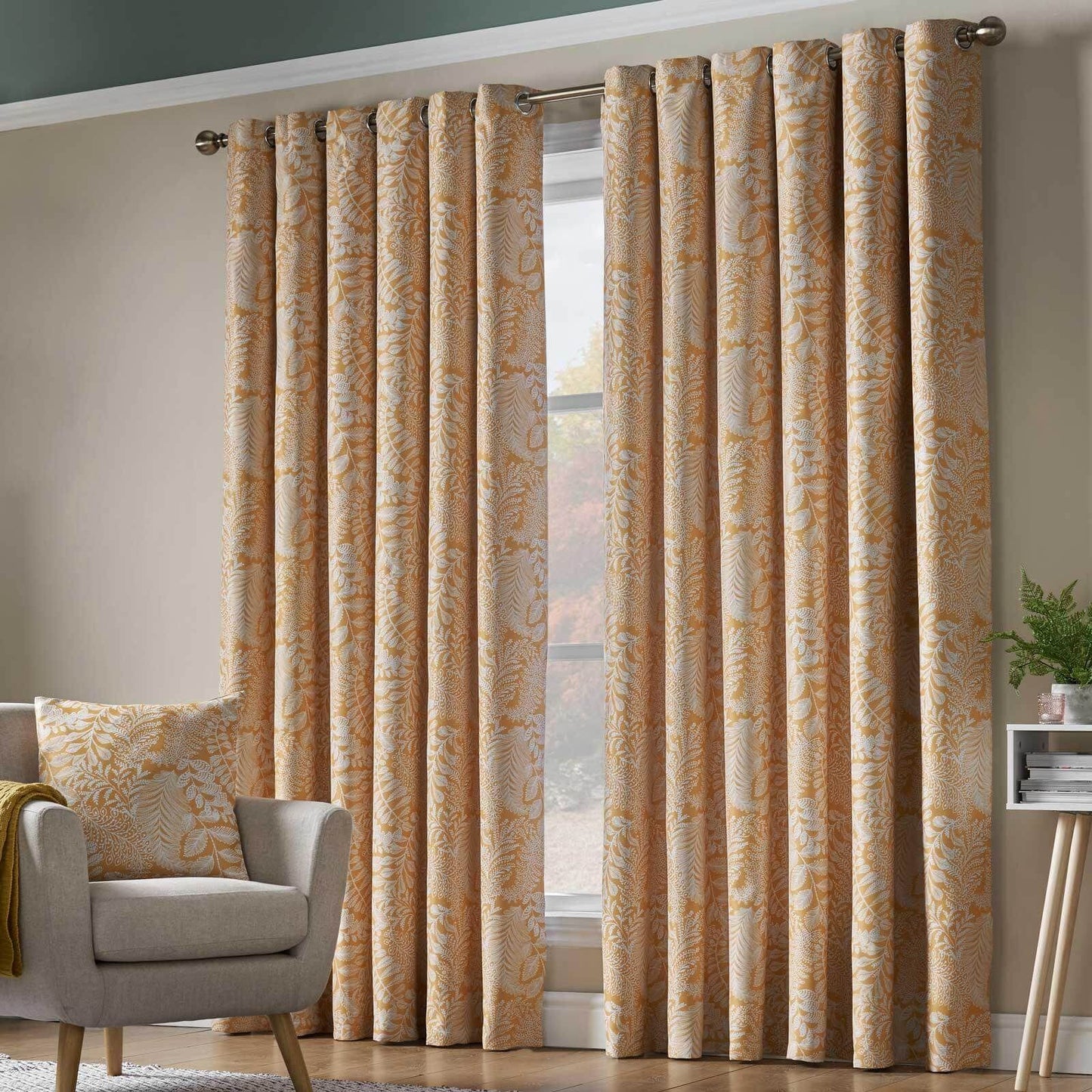 Ferndown Ochre Eyelet Curtains