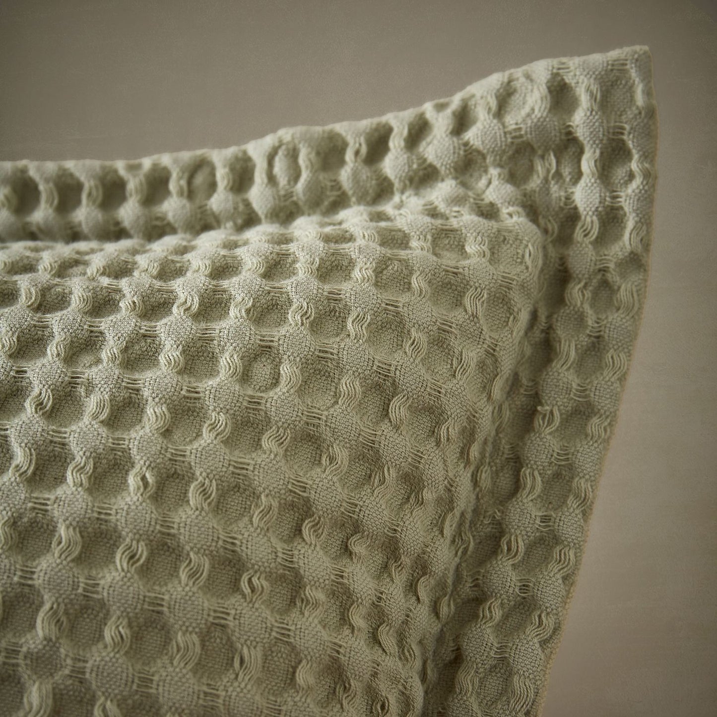 Pineapple Elephant Jaipur Chunky Waffle Sage Green Cushion - Filled