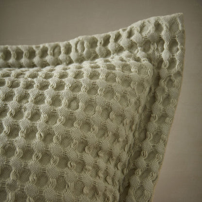 Pineapple Elephant Jaipur Chunky Waffle Sage Green Cushion - Filled