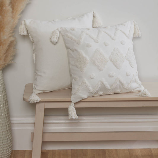 Juniper Tufted Cream Cushion Cover