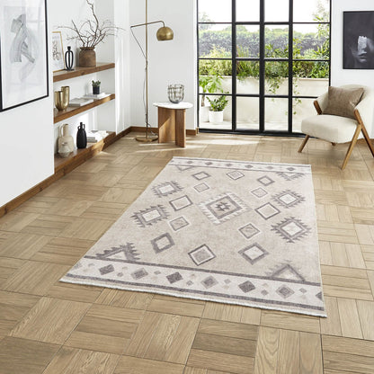 Whisper H1066 Beige Modern Washable Rug