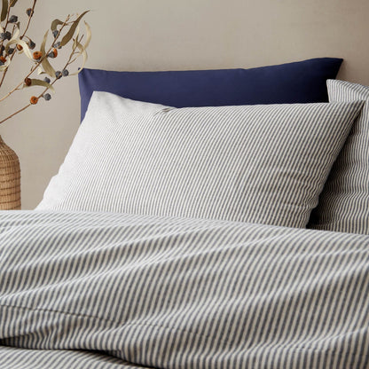 Pineapple Elephant Rich Narrow Woven Striped Cotton Bedding Duvet Cover Set Blue