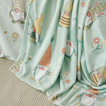 Spring Gonks Mint Green Blanket Throw