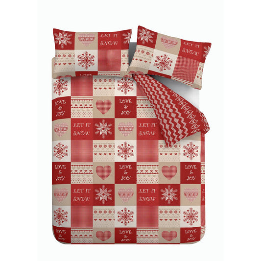 Let It Snow Red Duvet Set