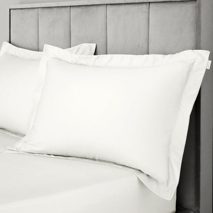 400 Thread Count Cotton Sateen Ivory Pillow case Pair with envelope closure