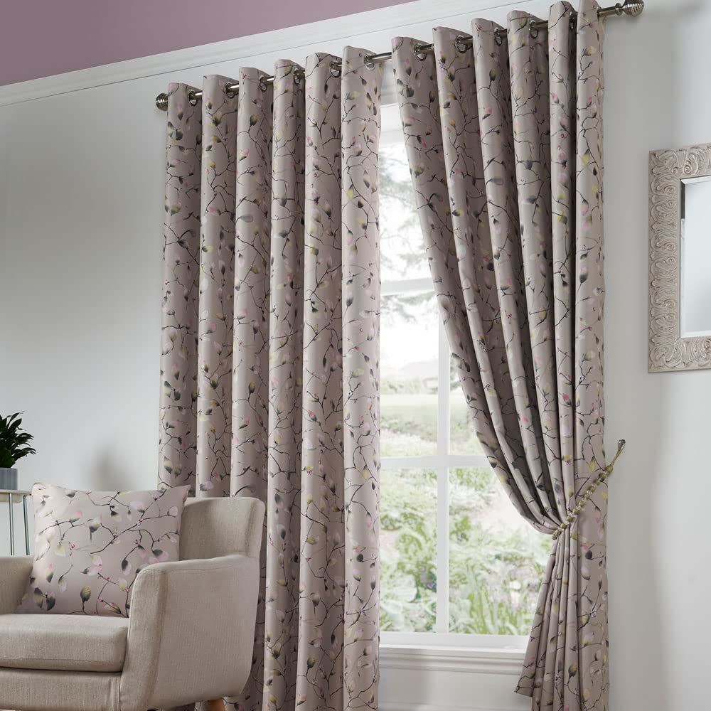 Blossom Bud Pink Eyelet Curtains