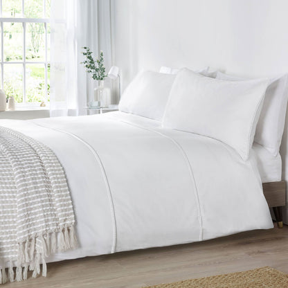 Catherine Lansfield Pom Pom Cotton Bedding Duvet Cover Set White
