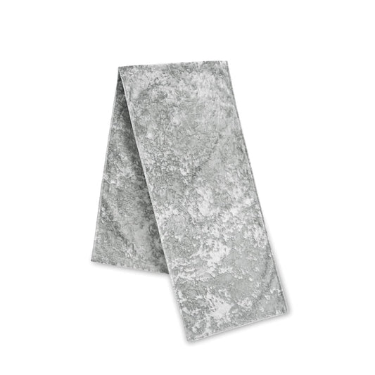 Crushed Velvet Silver Grey Table Runner