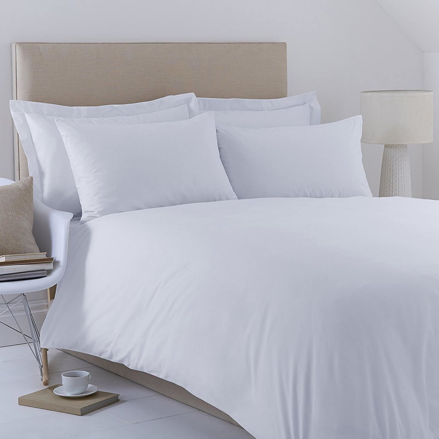 Percale White Duvet Set