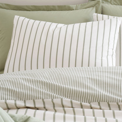Bianca Hampton Stripe Green Duvet Cover Set