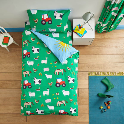 Farmyard Animals Blue Duvet Set