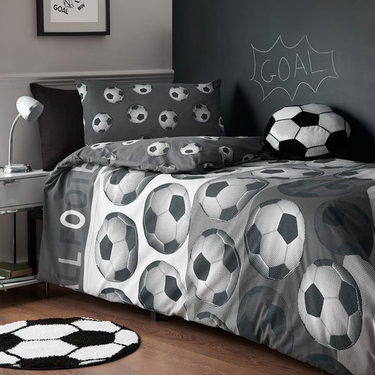 Catherine Lansfield Football Grey Duvet Cover Set