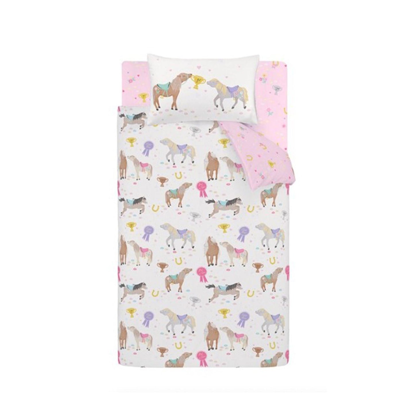 Catherine Lansfield Happy Horses Cream Duvet Cover Set