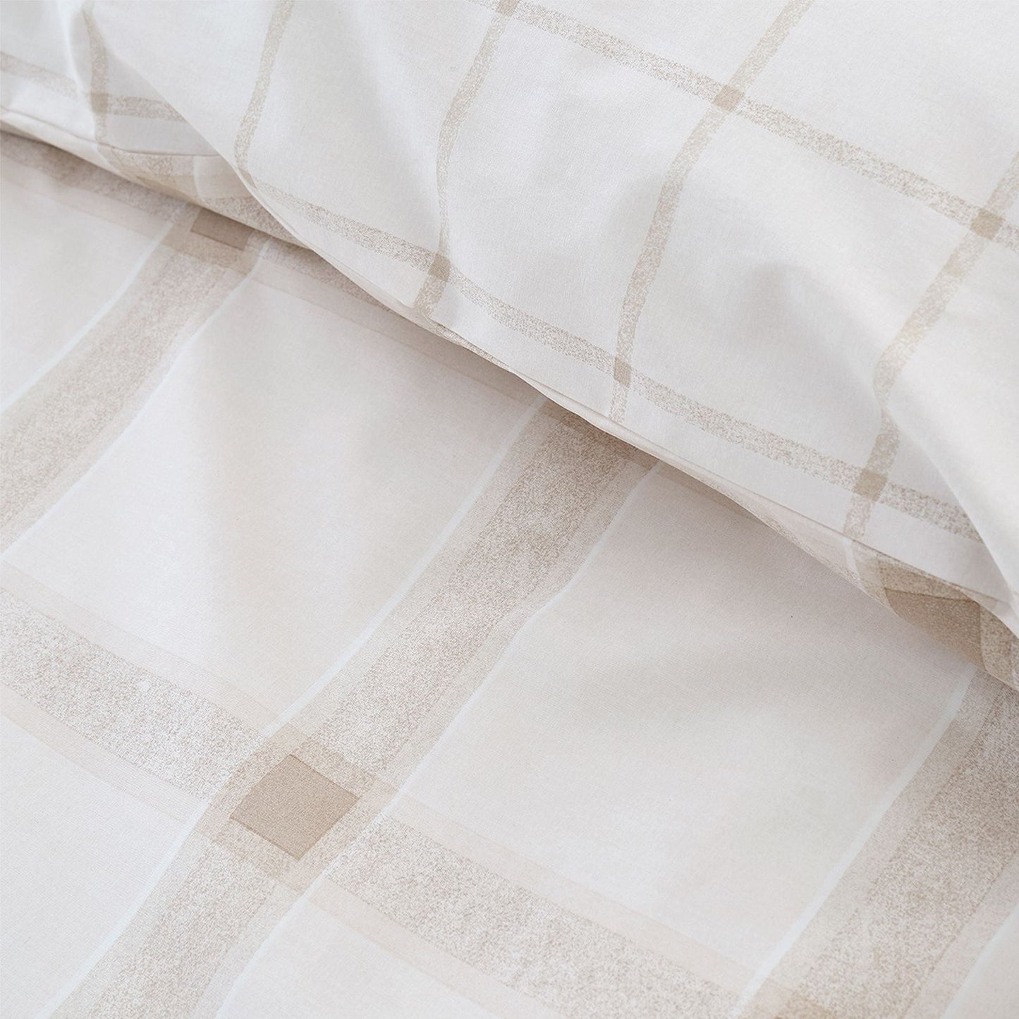 Bianca Oxton Check Natural Duvet Cover Set