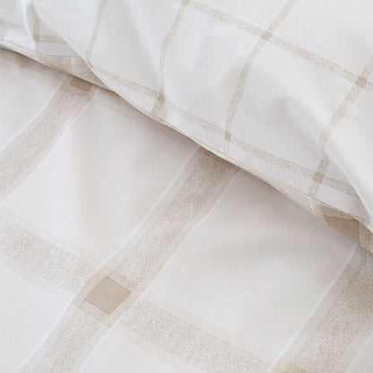 Bianca Oxton Check Natural Duvet Cover Set