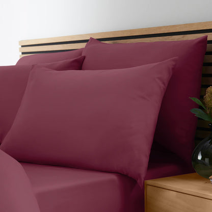 Catherine Lansfield Non-Iron Bedding Duvet Cover Set Burgundy