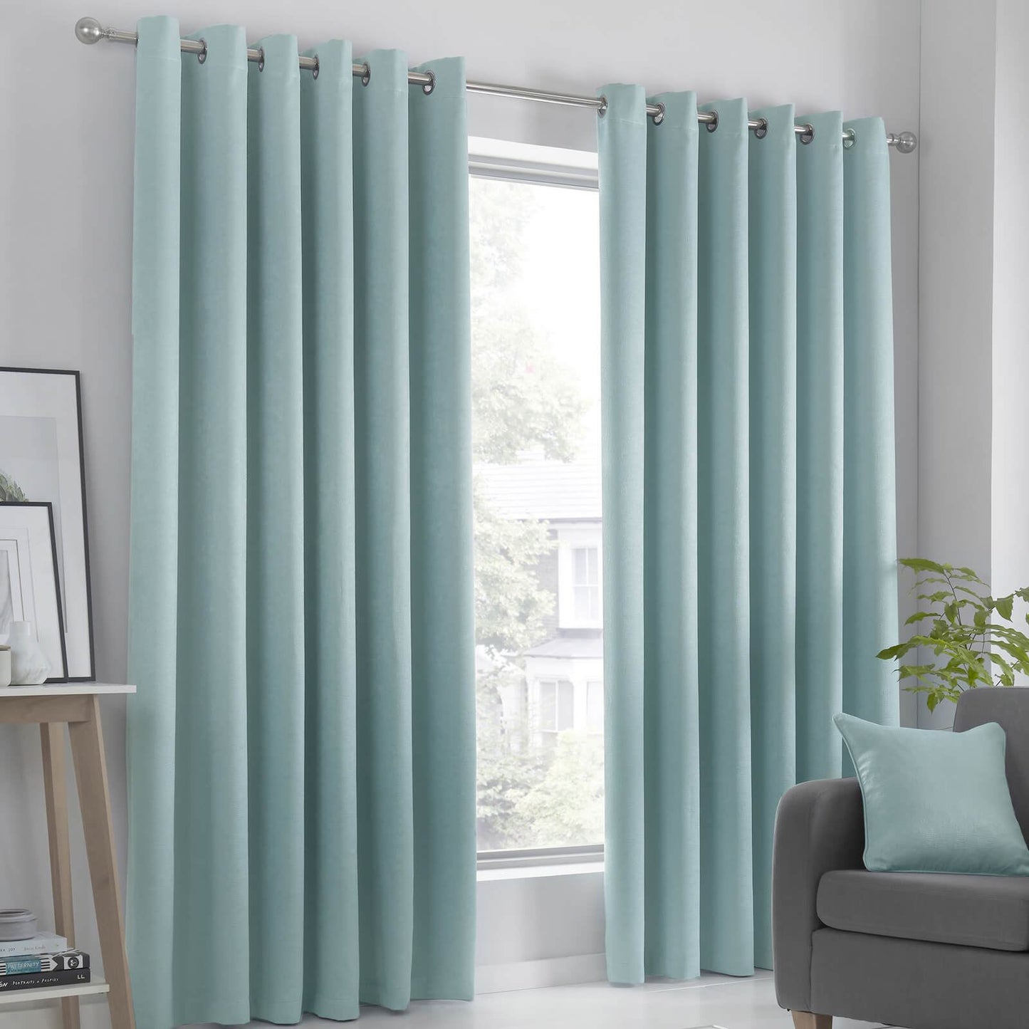 Strata Duck Egg Eyelet Curtains