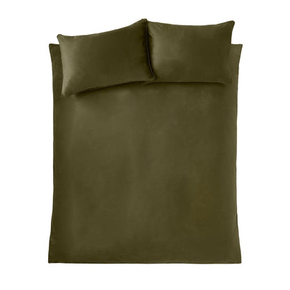 Kingsley Matt Velvet Olive Duvet Cover Set