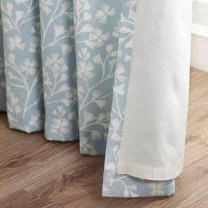 Brooke Floral Duck Egg Curtains Two Panels