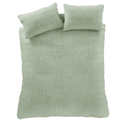 Seersucker Sage Green Duvet Cover Set