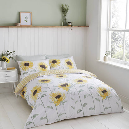 Painted Sun Flowers Yellow Duvet Set