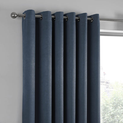 Strata Navy Eyelet Curtains