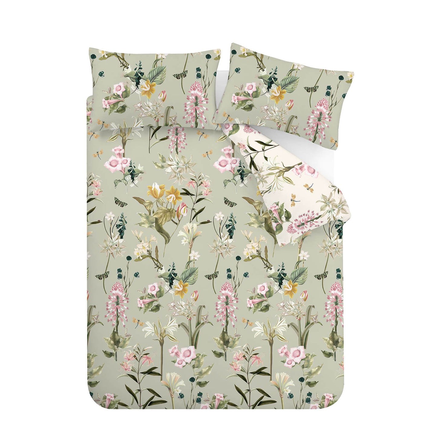 Exotic Floral Green Duvet Cover Set